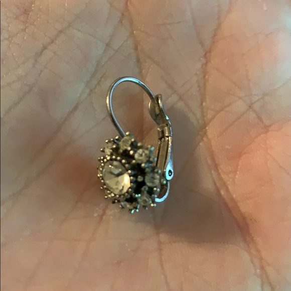 Silver rhinestone  earrings - Picture 2 of 2